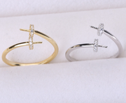 【Sterling Silver】setting-【R4】Simple  silver ring without pearl
